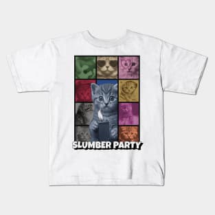 Slumber cat party Kids T-Shirt